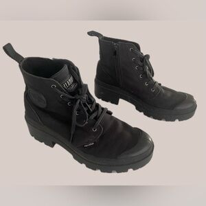 Palladium Pallabase Twill Women's Ankle Boots Black Size 9 US Lug Sole Y3